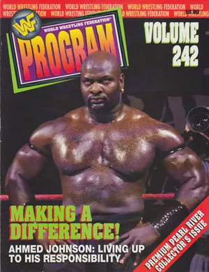 Ahmed Johnson Menacing Wwf Program Front Page Wallpaper