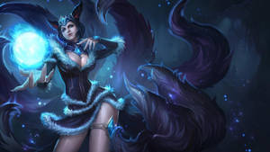 Ahri In Blue And Black Wallpaper