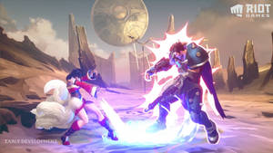 Ahri Versus Garen Wild Rift Wallpaper