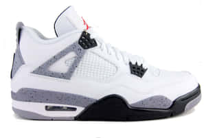 Air Jordan 4 Retro White Grey Wallpaper