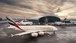 Airbus At Dubai International Airport Wallpaper