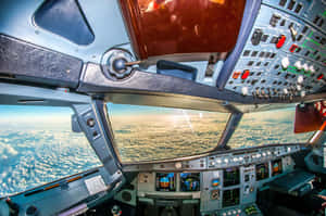 Airbus Cockpit View Above Clouds Wallpaper