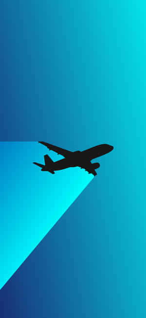 Airplane Silhouette Gradient Background Wallpaper