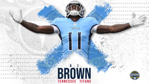 Aj Brown Of The Titans Proudly Displaying His Number 11 Jersey Wallpaper