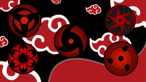 Akatsuki Logo Sharingan Eye Patterns Wallpaper