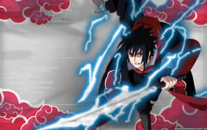 Akatsuki Sasuke Looking Off Into The Distance Wallpaper