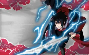 Akatsuki Sasuke Looking Off Into The Distance Wallpaper