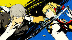 Akihiko Sanada And Aigis Ready For Battle In Persona 3 Wallpaper