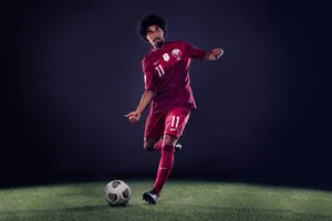 Akram Afif Qatar National Football Team Wallpaper