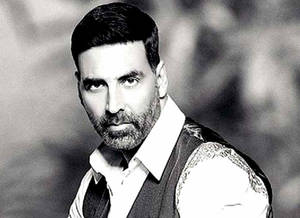 Akshay Kumar In Black And White Wallpaper