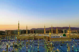 Al Masjid_an Nabawi_ Sunset_ View Wallpaper