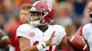 Alabama Crimson Tide Quarterback Tua Tagovailoa Leading His Team To Victory! Wallpaper