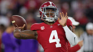 Alabama Quarterback Action Shot Wallpaper