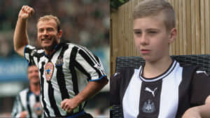 Alan Shearer With A Kid Wallpaper