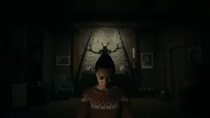 Alan Wake2 Dark Roomwith Figure Wallpaper