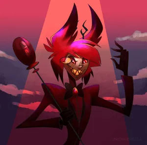 Alastor Smiling Demon Hazbin Hotel Art Wallpaper