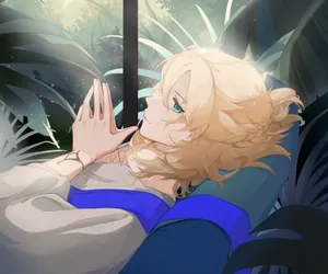 Albedo, The Chief Alchemist Of Genshin Impact, In An Artistic Wallpaper. Wallpaper