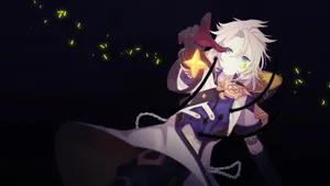 Albedo Working On His Research In The Magical World Of Genshin Impact Wallpaper