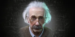 Albert Einstein Portraitwith Equations Wallpaper