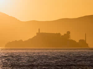 Alcatraz Island Sunset Silhouette Wallpaper