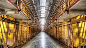 Alcatraz Prison Cellblock Hallway Wallpaper