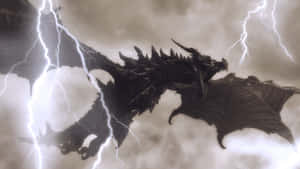 Alduin, The World Eater, Roaring In The Skies Of Skyrim Wallpaper