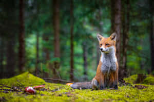 Alert Foxin Forest Wallpaper