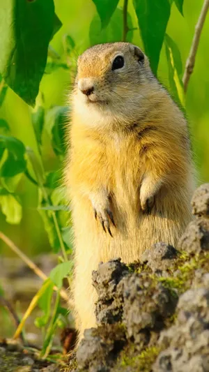 Alert Pocket Gopher Standing Wallpaper