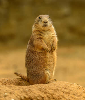 Alert Prairie Dog Standing Wallpaper