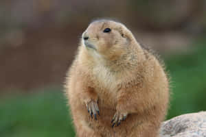 Alert Prairie Dog Standing Wallpaper