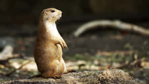 Alert Prairie Dog Standing Wallpaper