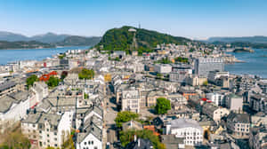 Alesund Norway Aerial View Wallpaper