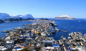 Alesund Winter Panorama Wallpaper