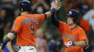 Alex Bregman And Marwin Gonzalez High Five Wallpaper