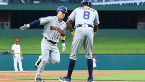 Alex Bregman Running To Gary Pettis Wallpaper