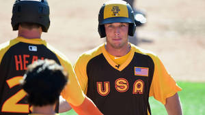 Alex Bregman Standing With Teammates Usa Jersey Wallpaper