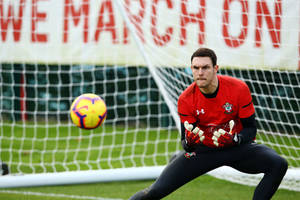 Alex Mccarthy Catching A Ball Wallpaper