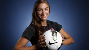 Alex Morgan With Nike Soccer Ball Wallpaper