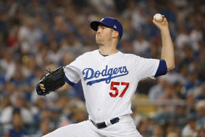 Alex Wood Pitching For La Dodgers Wallpaper