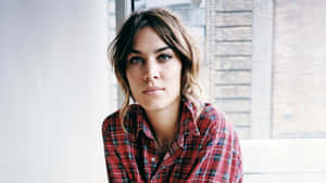 Alexa Chung Plaid Shirt Portrait Wallpaper