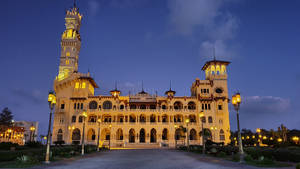 Alexandria Montaza Palace At Night Wallpaper