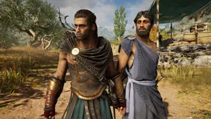 Alexios, A Legendary Spartan Hero In Assassin's Creed Odyssey Wallpaper