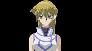 Alexis Rhodes Standing Strong In Her Duel Monsters Uniform Wallpaper