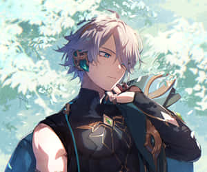 Alhaitham Contemplative Gaze Wallpaper