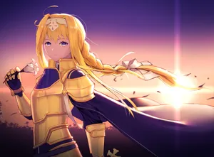 Alice Zuberg From Sword Art Online In A Stunning Pose Wallpaper