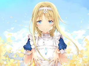 Alice Zuberg From Sword Art Online In Action Wallpaper