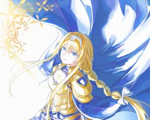 Alice Zuberg In A Dreamy Landscape Wallpaper