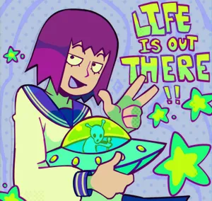 Alien Encounter Cartoon Art Wallpaper