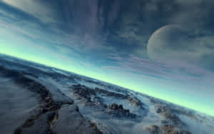 Alien Landscape With Moon Wallpaper