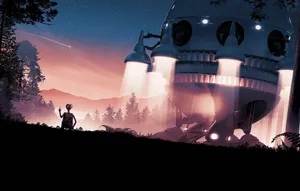 Alien Spaceship Wallpaper